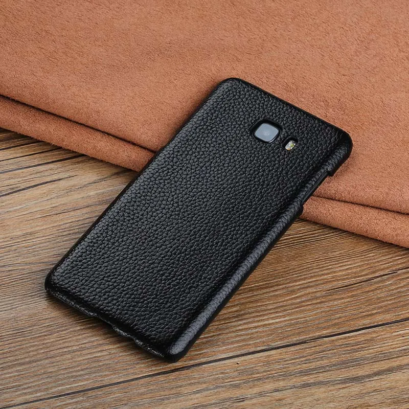 Чехол для телефона для samsung Galaxy S6 S7edge S8 S9 S10 плюс A20 A30 A50 A70 кожаный текстурный чехол для Note 8, 9, 10, A5 A7 A8 J5 чехол - Цвет: Black