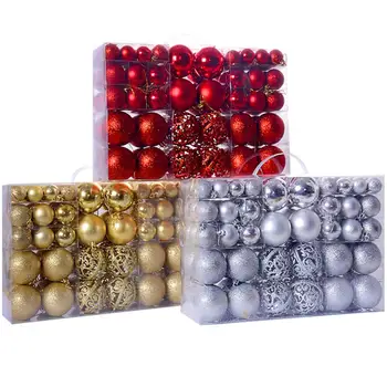 

100Pcs 3-6CM Christmas Tree Decor Ball Hanging Pendants for Xmas Party Hanging Ornament decorations Home New Year decor Gift