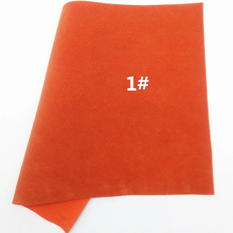 Оранжевый толстый Блестящий холщовый лист, " x 11" блестящий лист, леопардовые пледы искусственная кожа лист, бант для волос и серьги ткань XM013 - Цвет: 1