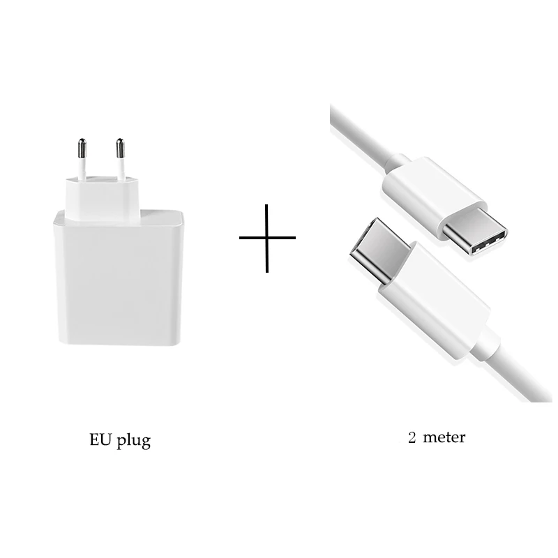 EU chargerwith cable 65 Вт PD Зарядное устройство usb type C QC3.0 Быстрая зарядка для MacBook Pro/Воздушный iPad Pro iPhone для samsung huawei Nexus - Тип штекера: EU chargerwith cable