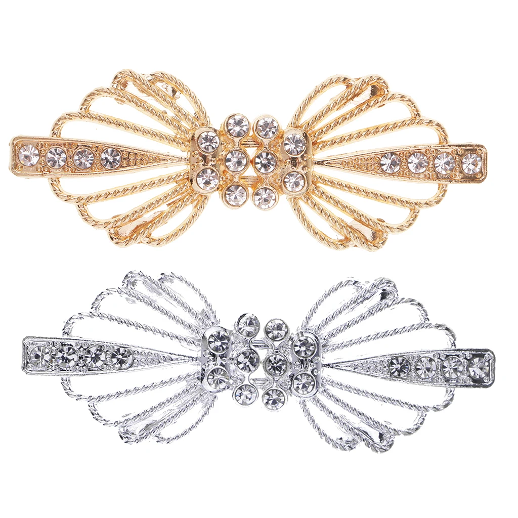 1 Pair Crafts Closure Clasps Button Brown Crystal Metal Hook Eyes Clasp Garment Coat Fastener Sewing Decor