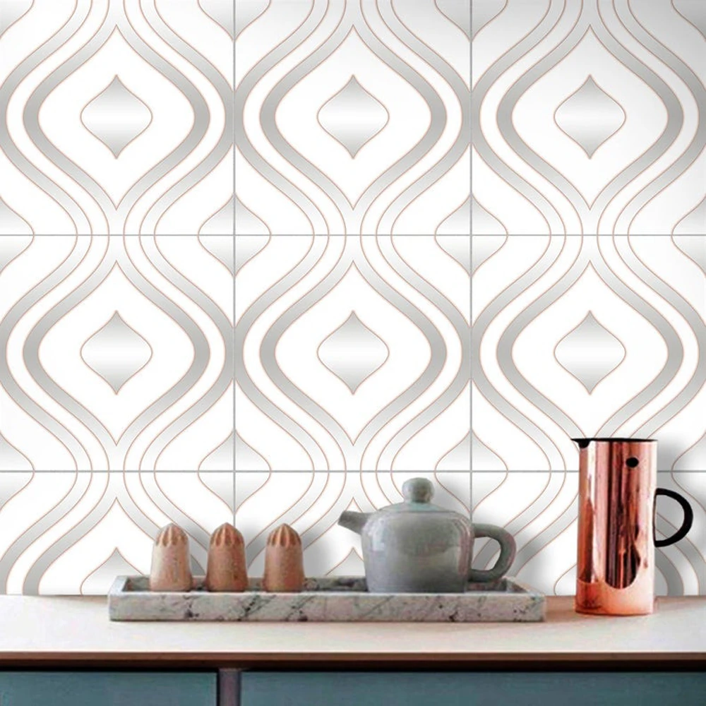 TS129 20cmx20cm*10pcs marble metal texture anti slip tile stickers copper color light luxury waterproof | Дом и сад