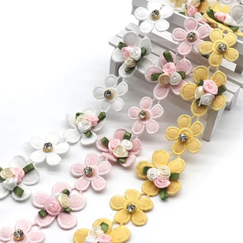 

H692 Diamond Flower Lace Trim Seam Flower Knitting Wedding Lace Embroidered DIY Handmade Patchwork Ribbon Sewing Supplies Craft