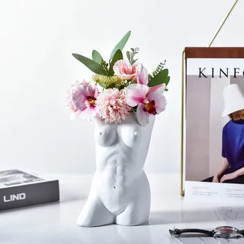 

Body Art Vase Creative Decoration Home Retro Three-dimensional Half-length Ornament Vase