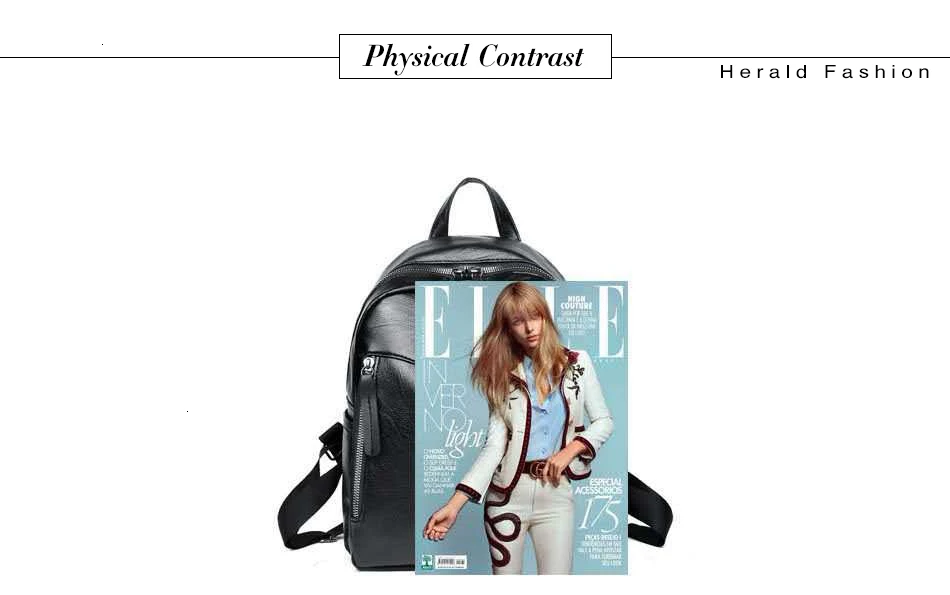 Herald Модный женский рюкзак для школы, качественная кожаная сумка для колледжа, простой дизайн, женские повседневные Рюкзаки, Mochila Sac