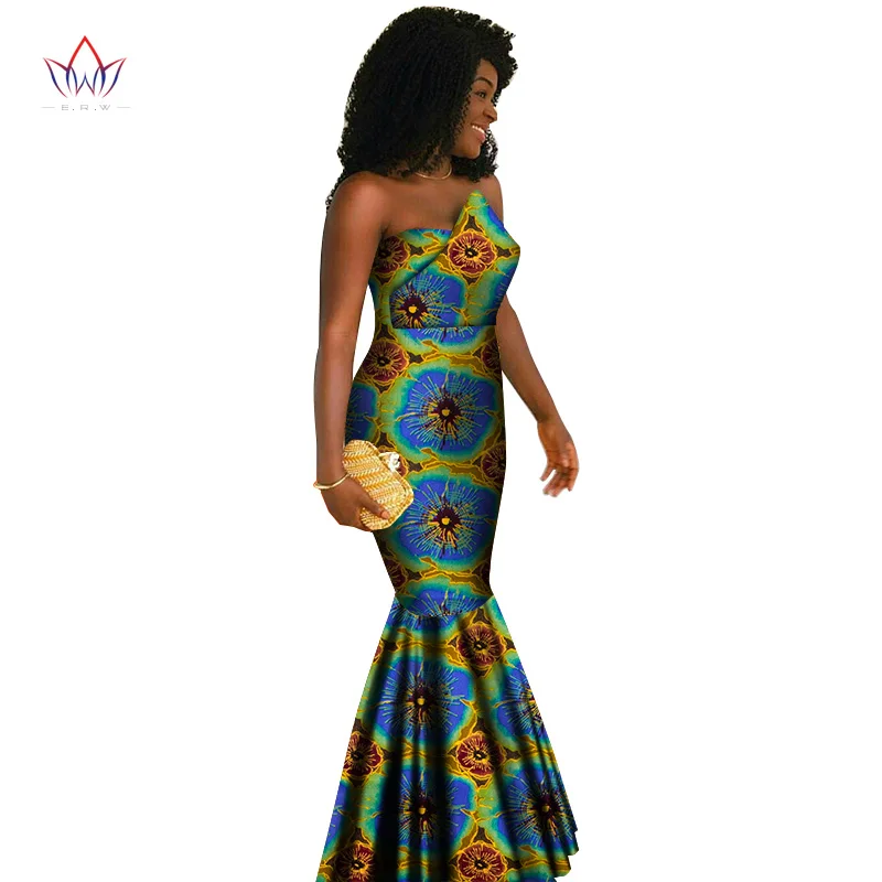 Летние макси платья русалки стиль без бретелек африканские платья для женщин Vestidos Сексуальные вечерние женская одежда WY2835