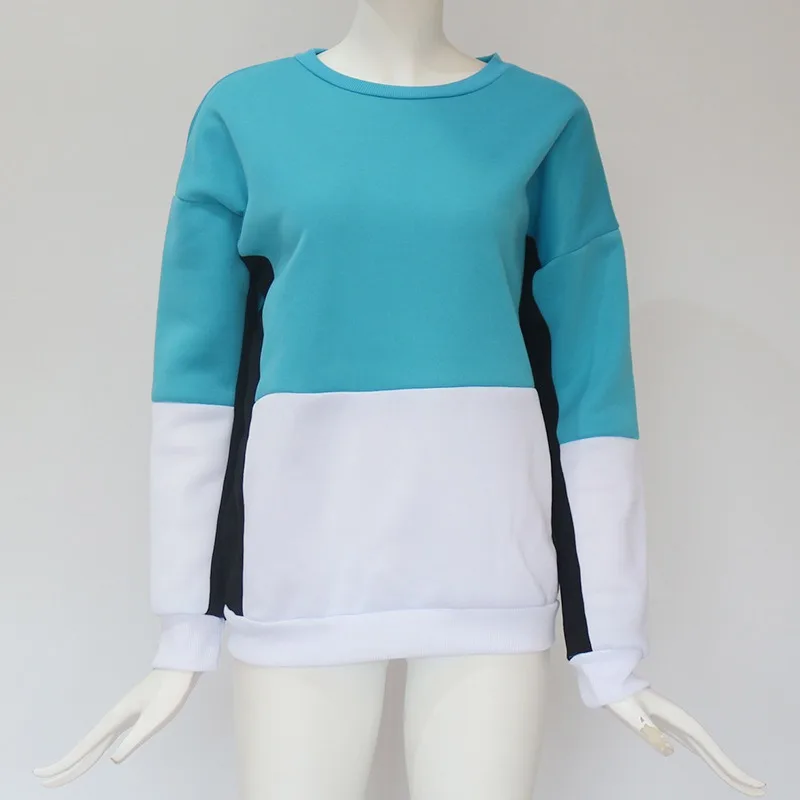 

Women Plus Size Casual Long Sleeve Color Block Loose Sweatshirt Pullover harajuku O-neck Slim TOPS