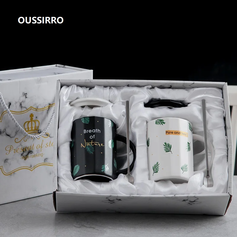 

OUSSIRRO INS FOLIAGE PATTERN 420ML COFFEE TEA MUGS CUP NORTH EUROPE STYLE FASHION DESIGN