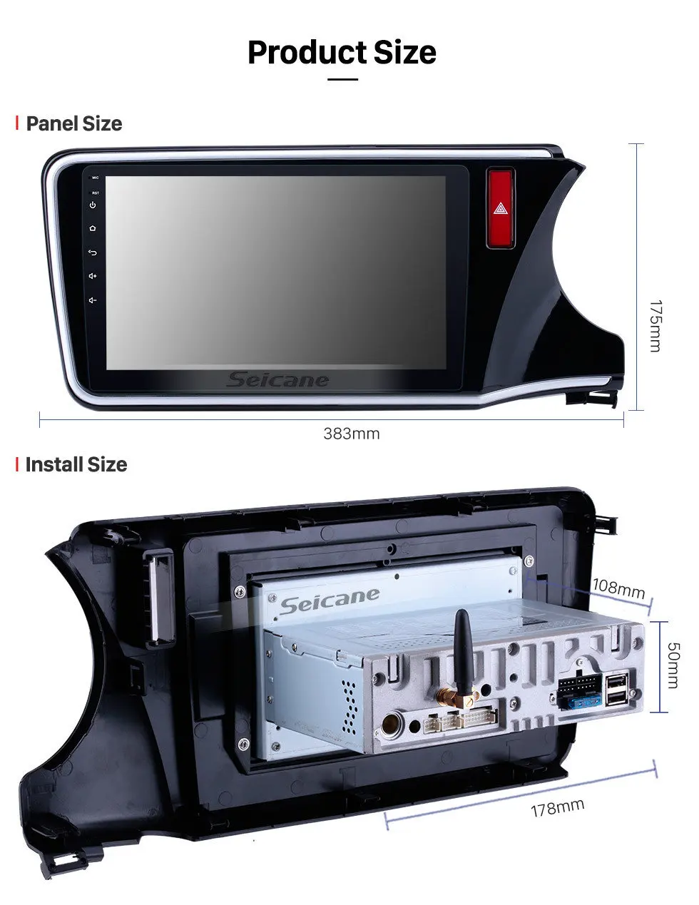 Top Seicane Android 9.0 Car Radio Multimedia for 2014 2015 2016 2017 HONDA CITY GPS Navi Unit Right Hand Driving Mirror Link 15
