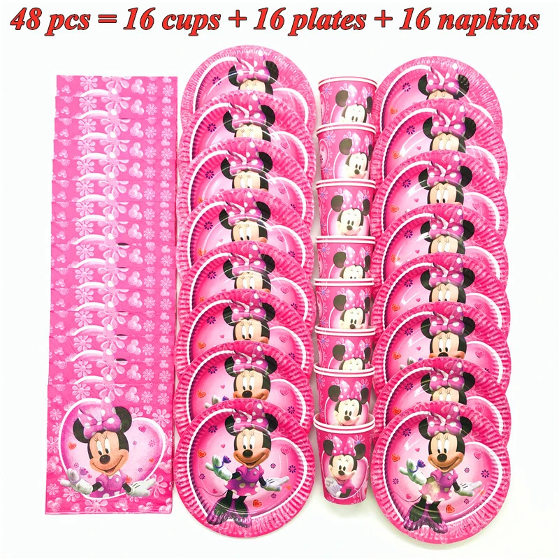 Alstublieft kloon Stiptheid Hot Disney Minnie Mouse Feestartikelen Papier Kopjes Borden Servetten Kids  Meisjes Baby Shower Verjaardagsfeestje Decoraties Sets|Wegwerpfeestservies|  - AliExpress