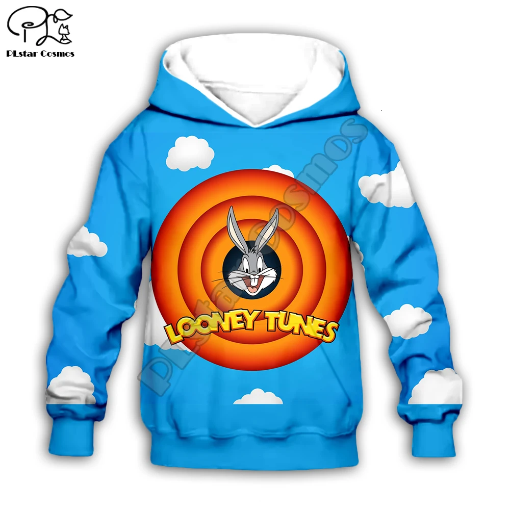 

Kids Bugs Bunny print 3D hoodie Sweatshirt children autumn coat toddler Looney Tunes boy girl clothing zipper blue tshirt Pant