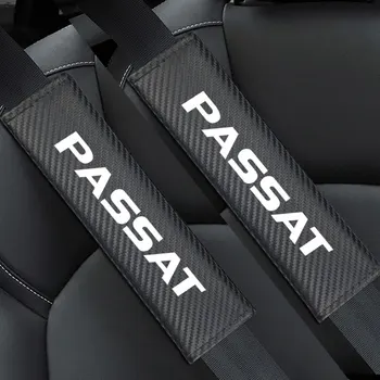 

2pcs Car Carbon fiber Seat Shoulder Strap Pad Cushion Cover Car Belt Protector Safety Belt Cover for Volkswagen VW PASSAT Tiguan