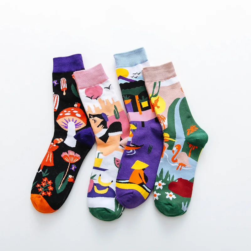 

Cartoon Funny Kawaii Cotton Women Socks Chaussette Femme Personality Socks Aaesthetic Cute Medias De Mujer Meias Feminina