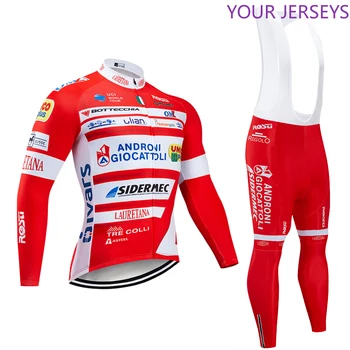 

winter 2020 TEAM ANDRONI thermal fleece Cycling JERSEY Bike Pants set mens Ropa Ciclismo 20D bicycling Maillot Culotte wear TEAM