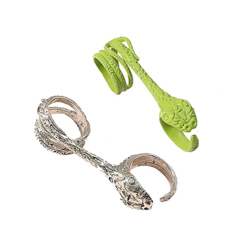 Personality creative snake-shaped ring exaggerated opening retro accessories