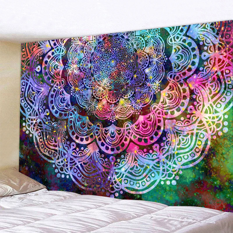 

Beautiful Psychedelic Bohemian Mandala Wall Hanging Tapestry Art Decor Yoga Tapestry for Living Room