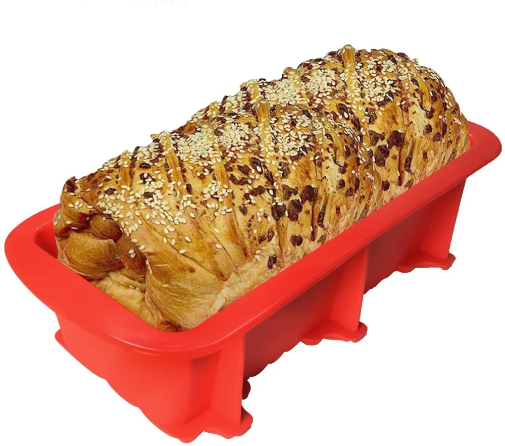 Cake Meatloaf 9 x 5 inch Perfect for Bread 2 Pieces Non-Stick Bread Baking Pan Walfos Silicone Loaf Pan Set BPA Free and Dishwasher Safe 