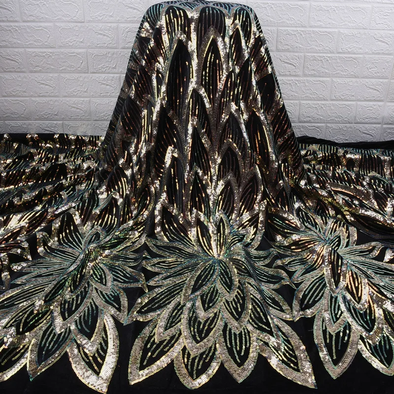 Африканский французский тюль кружева ткани высокое качество кружева нигерийские блестки вышивка французский бархат кружева ткани Y1766