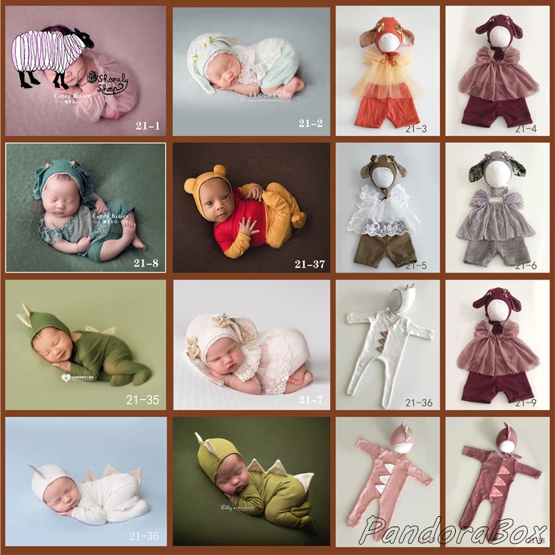 Newborn Photography Props Hat+Dress Set Clothes Infant Photo Shoot Studio Cartoon Outfits Costume bebe fotoshooting Accessories