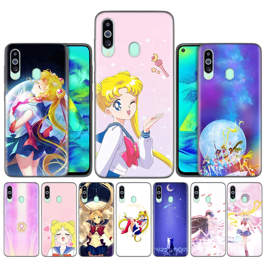 

Holder Case for Samsung Galaxy J4 J6 A6 A8 A7 A8 J8 Plus M10 M20 M30 M40 2018 Note 10 Pro Concha Covers Sailor Moon Manga Anime