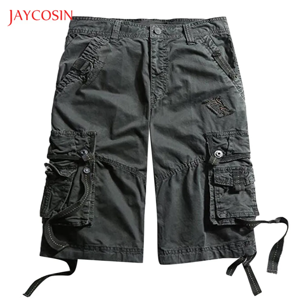 Jaycosin повседневные Модные хлопковые шорты свободные шорты Карго со средней талией с карманами винтажные однотонные летние шорты 6 цветов