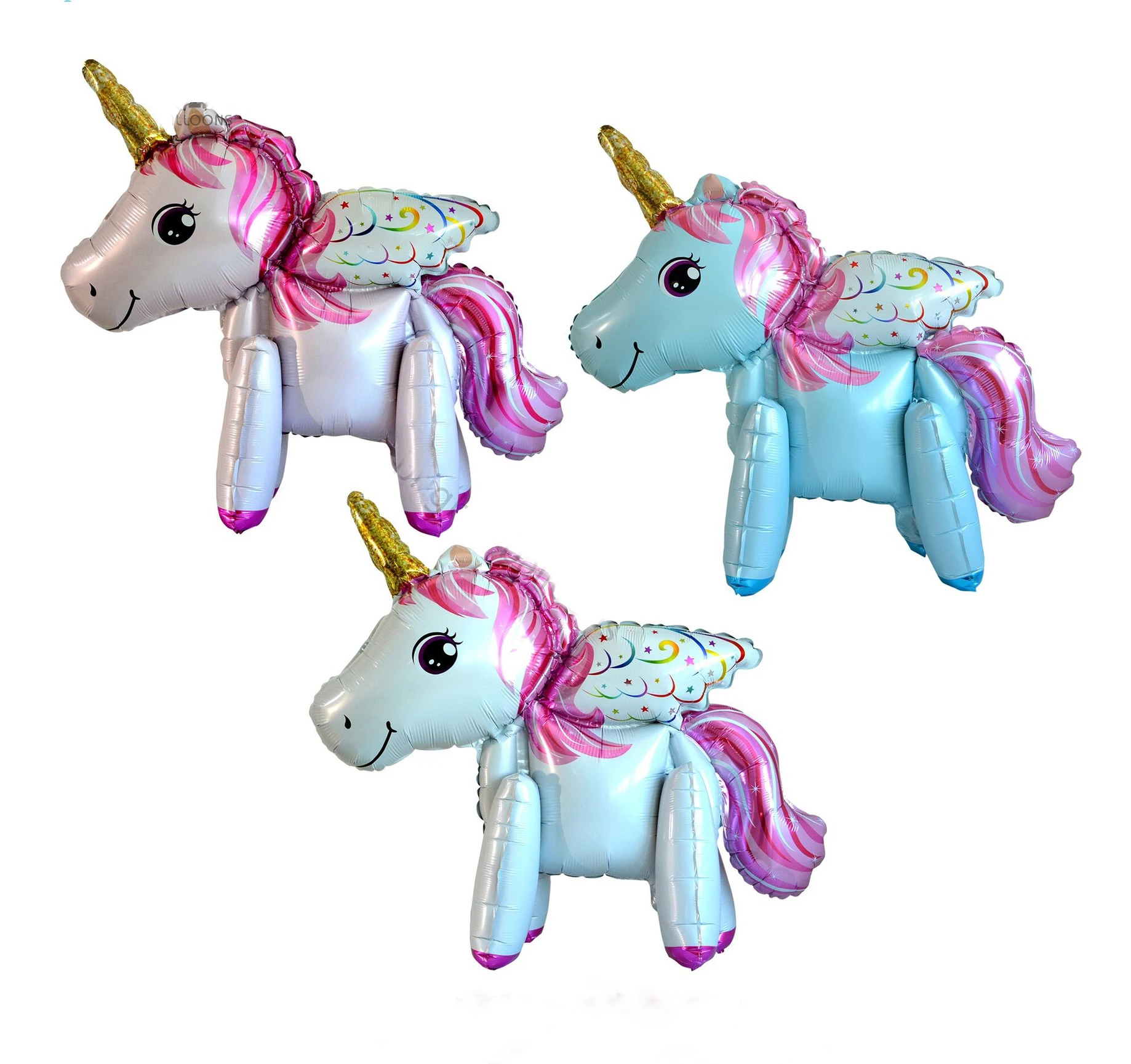 

10x Birthday Party Unicorn Balloon Cartoon Assembly Standing Walking Unicorn Rainbow Horse Children's Toy Aluminum Balloon Gift