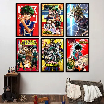 

Canvas Painting Nordic Style Prints My Hero Academia Home Decor Wall Art Modular Pictures Anime Poster For Boy Room