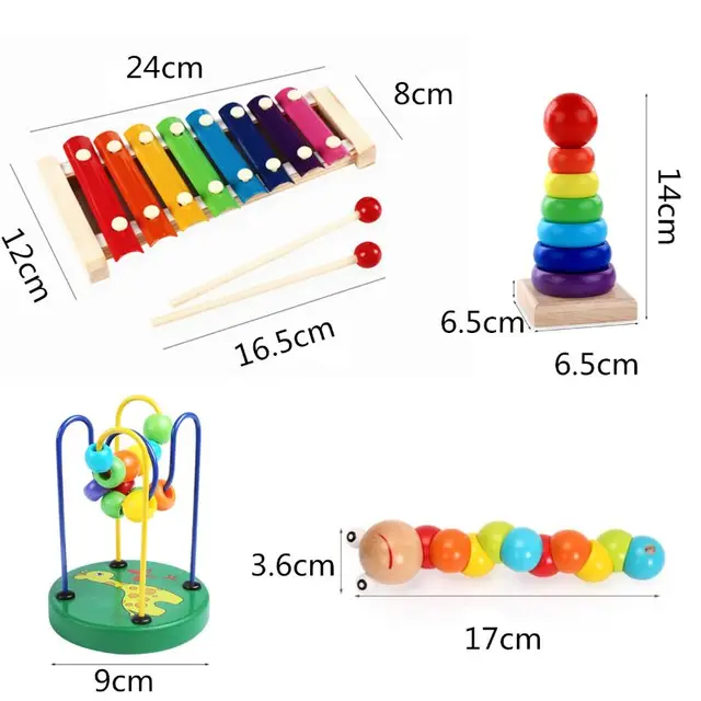 New Montessori Wooden Toys Childhood Learning Toy Children Kids Baby Colorful Wooden Blocks Enlightenment Educational Toy 6