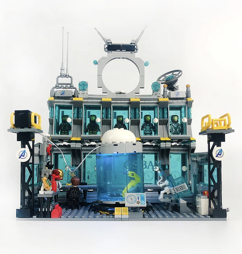 

1325PCS Legoing Marvel Iron Man Base Laboratory The Avengers Movie Legoings Superhero Figures Building Blocks Toys For Children