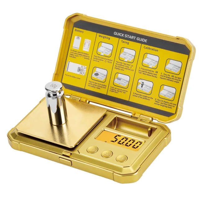 Mini Small Gram Scale 200g/0.01g, STEAMPUNK 24K Gold Scale, Digital Pocket  Scale with LCD