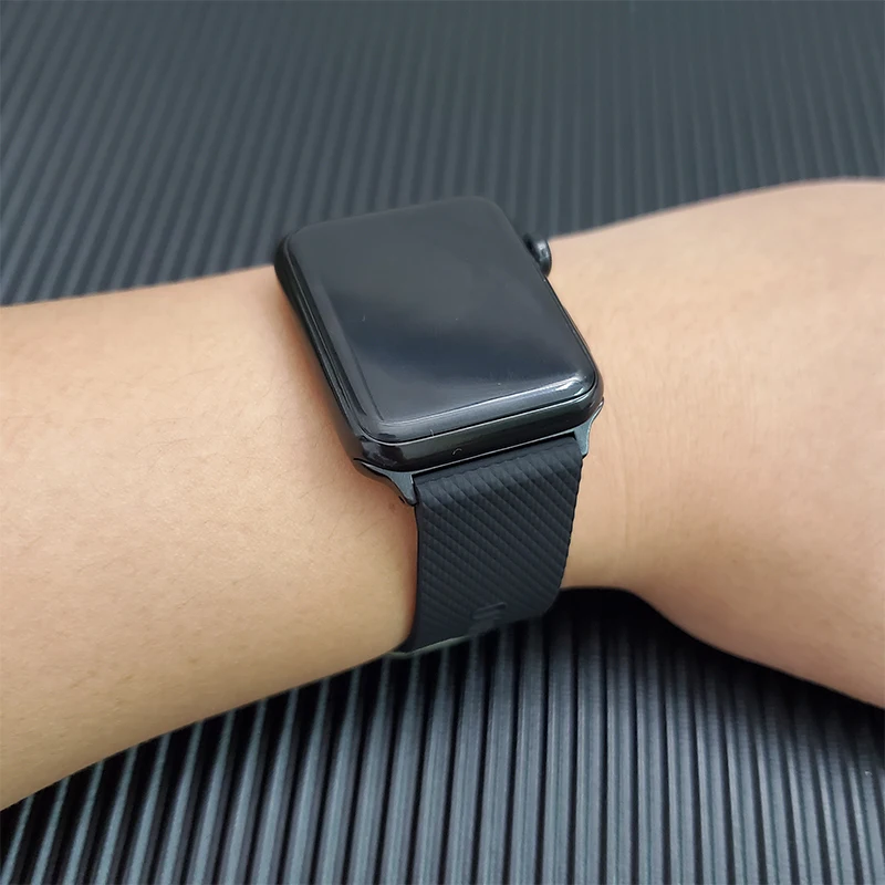 Текстурированный силиконовый ремешок для Apple watch iWatch серии 1 2 3 4 спортивный браслет ремешок для 5 38 мм 42 мм 40 мм 44 мм ремешок