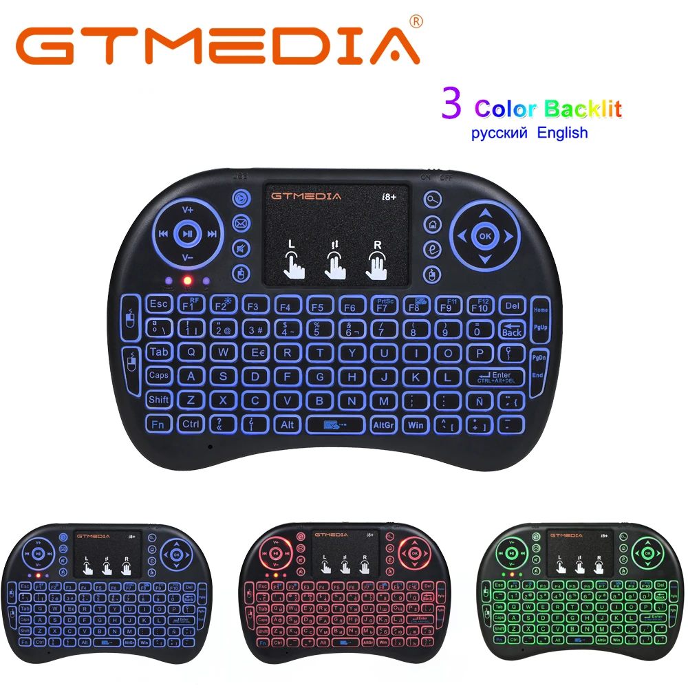 

GTMEDIA Russian Mini i8 Wireless Keyboard English Letter Air Mouse Remote Control Touchpad For Android TV Box Notebook Tablet Pc