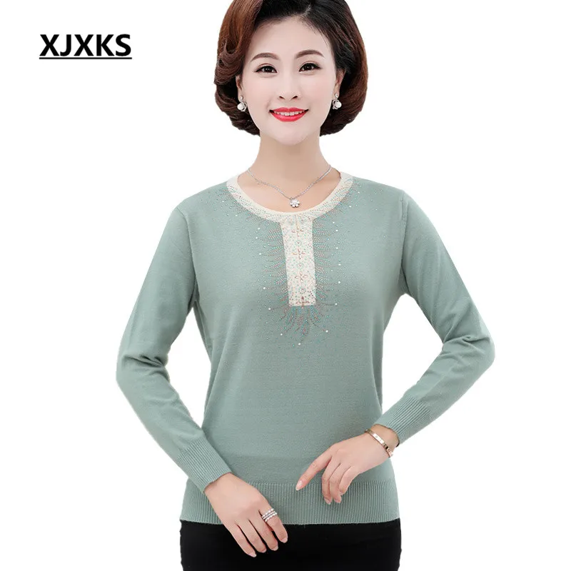 

XJXKS 2019 autumn winter new loose plus size women cashmere sweater high quality knitted sweater women pullover
