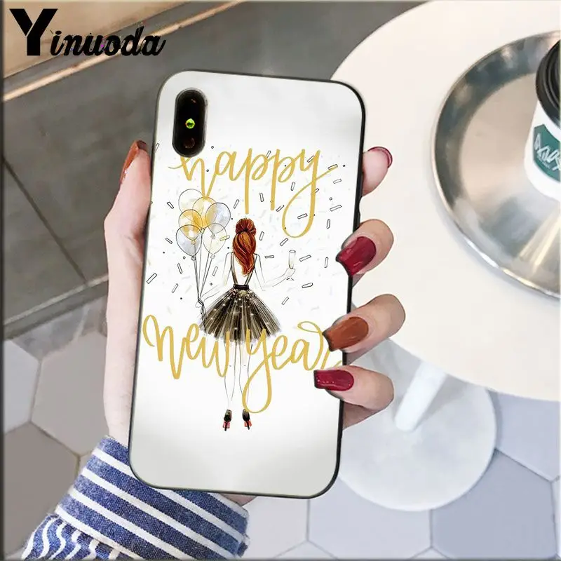 Yinuoda счастливый год узор ТПУ Мягкие аксессуары для телефонов Чехол для Apple iPhone 8 7 6 6S Plus X XS MAX 5 5S SE XR - Цвет: 1