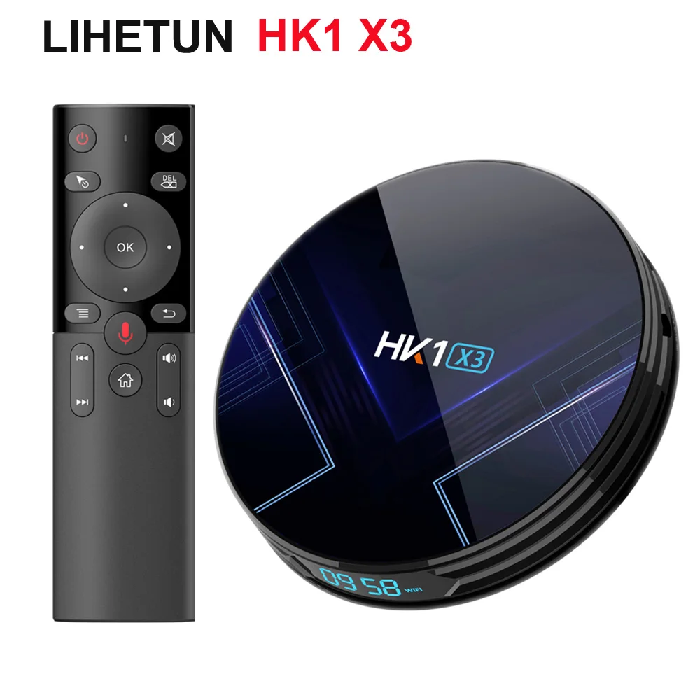 HK1 X3 Android 9.0 TV BOX Amlogic S905X3 4G RAM 32GB 64GB ROM 128GB Quad Core 2.4G/5GHz Wifi BT 100