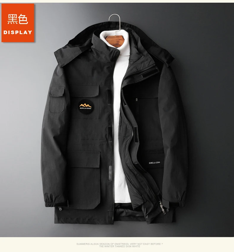10XL 8XL 6XL 4X Men's Mountain Clothes 3-in-1 Systems Jacket And Coat Men Winter Warm Puffer Jacket Outdoors Sports Jacket 2 Pcs
