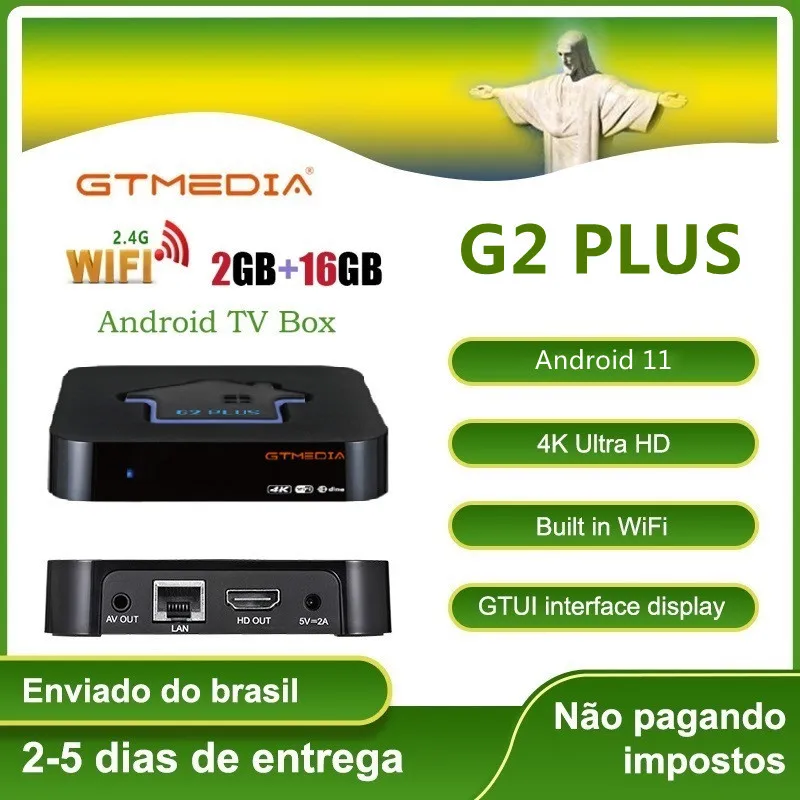 Смарт ТВ-приставка GTMEDIA G2 Plus Android 11 ТВ-приемник с поддержкой Wi-Fi |