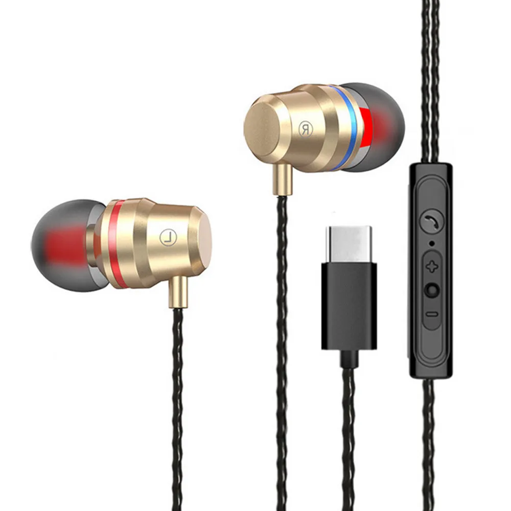 Ouhaobin Hi-Fi USB-C наушники-вкладыши Тип C наушники бас металлическая Спортивная игровая гарнитура с микрофоном для samsung для Xiaomi для huawei