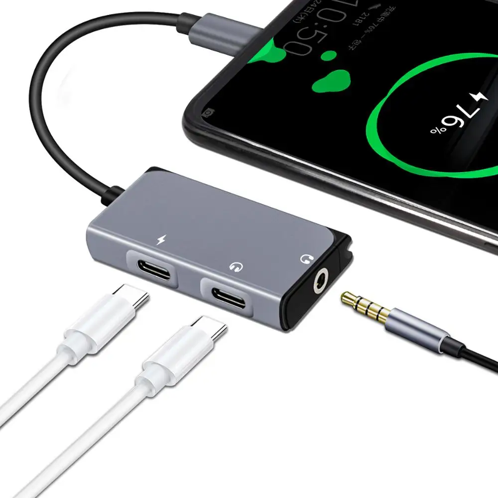 

Lefon 3 in 1 USB Type-C to 3.5mm Headphone Jack Adapter Converter + PD Charging Port DAC Technology for Xiaomi Huawei HTC Google