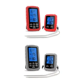 

New Wireless Dual Channel Digital Meat Thermometer Household Food Thermometer for BBQ Cooking Baking qyh