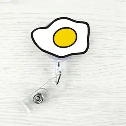 Милый мультфильм яйцо молоко раскладной держатель для бейджа студентов медсестры выставки Pull Key кличка карты бейдж держатель школьные