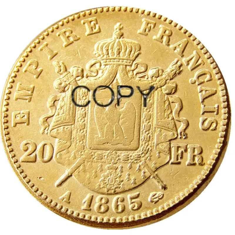 Набор(1861-1870) AB 17 шт Франция 20 Франция позолоченная копия декоративная монета