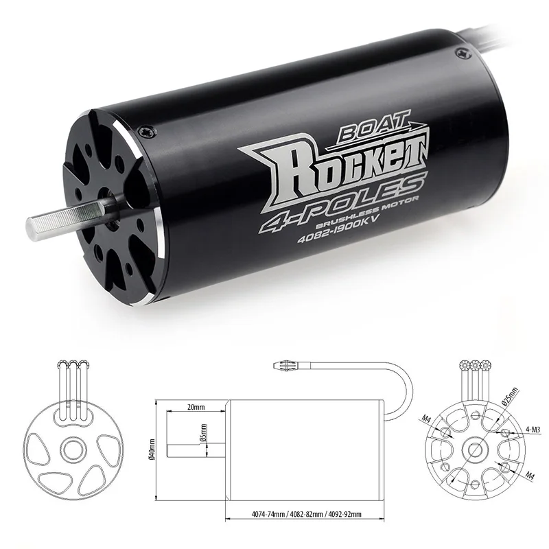 SURPASS HOBBY Rocket 4082 1900KV 1600KV 4P бесщеточный двигатель для Traxxas M41 катамаран Спартан 1000 мм