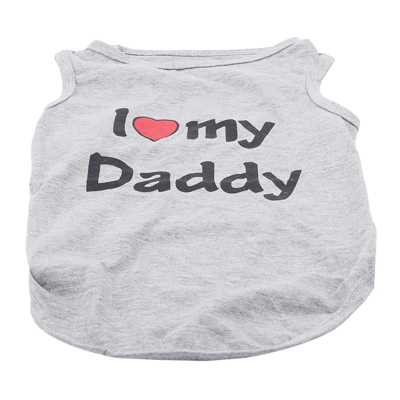 dad XL Милая собака Кот рубашка с рисунком «собаки» Pet Костюмы сезон: весна–лето дышащий жилет для кошек небольшой для собачек-Мопсов котенок наряд - Цвет: dad XL