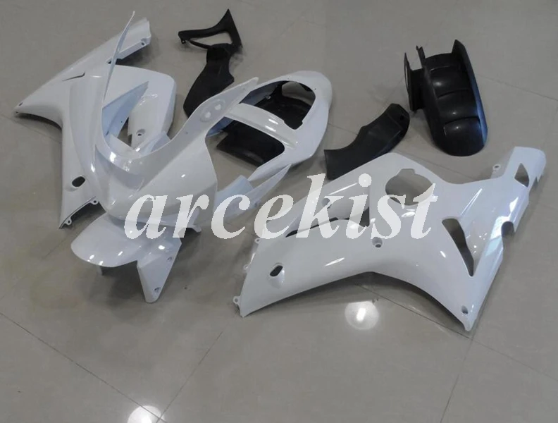 ABS литья под давлением мотоцикл обтекатели комплект подходит для Kawasaki Ninja ZX-6R 636 2003 2004 03 04 набор кузова белый