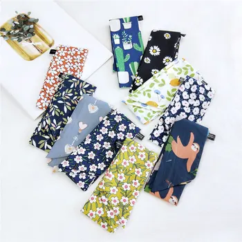 

Cotton Linen Small Silk Scarf For Women New Flower Print Handle Bag Ribbons Brand Fashion Head Scarf Small Long Skinny Scarves