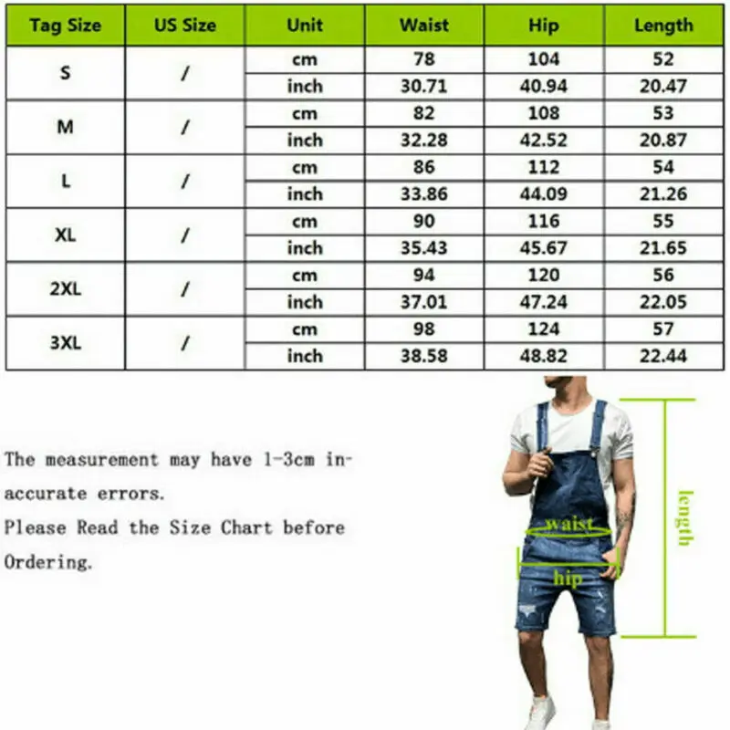 Mens Casual Denim Jeans Overalls Jumpsuit Dungarees Cargo Work Shorts Playsuit men jeans denim pants denim shorts summer jeans shorts