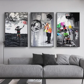 Pop Street Graffiti Art Paintings Printed on Canvas 2