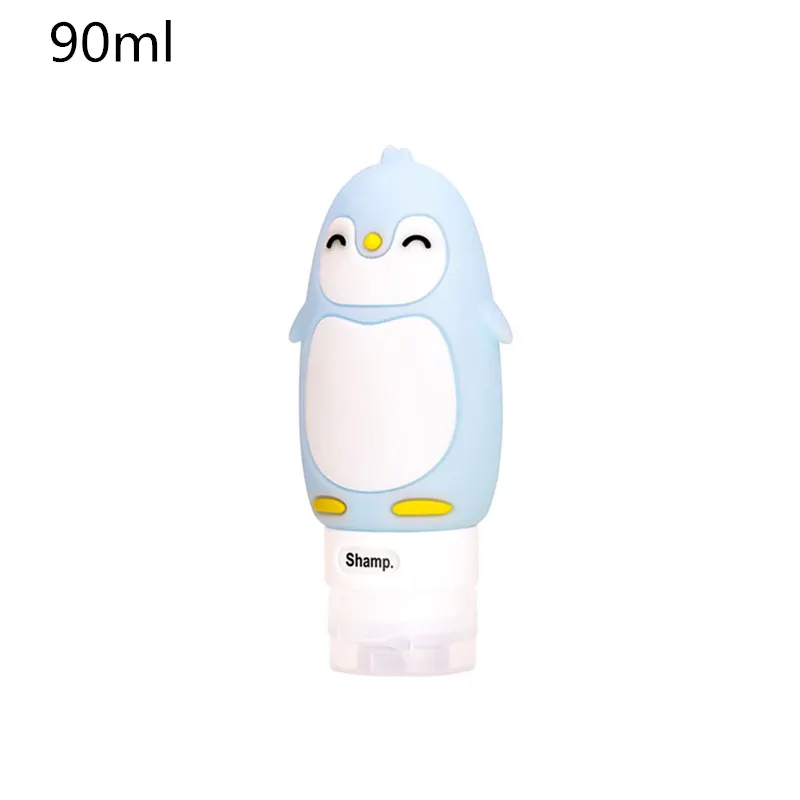 90ml blue Еда из пищевого силикона 60/80/90/100 мл для макияжа Симпатичные Путешествия бутылки шампунь-гель для душа лосьон Трубки Squeeze пустая бутылка - Цвет: 90ml blue
