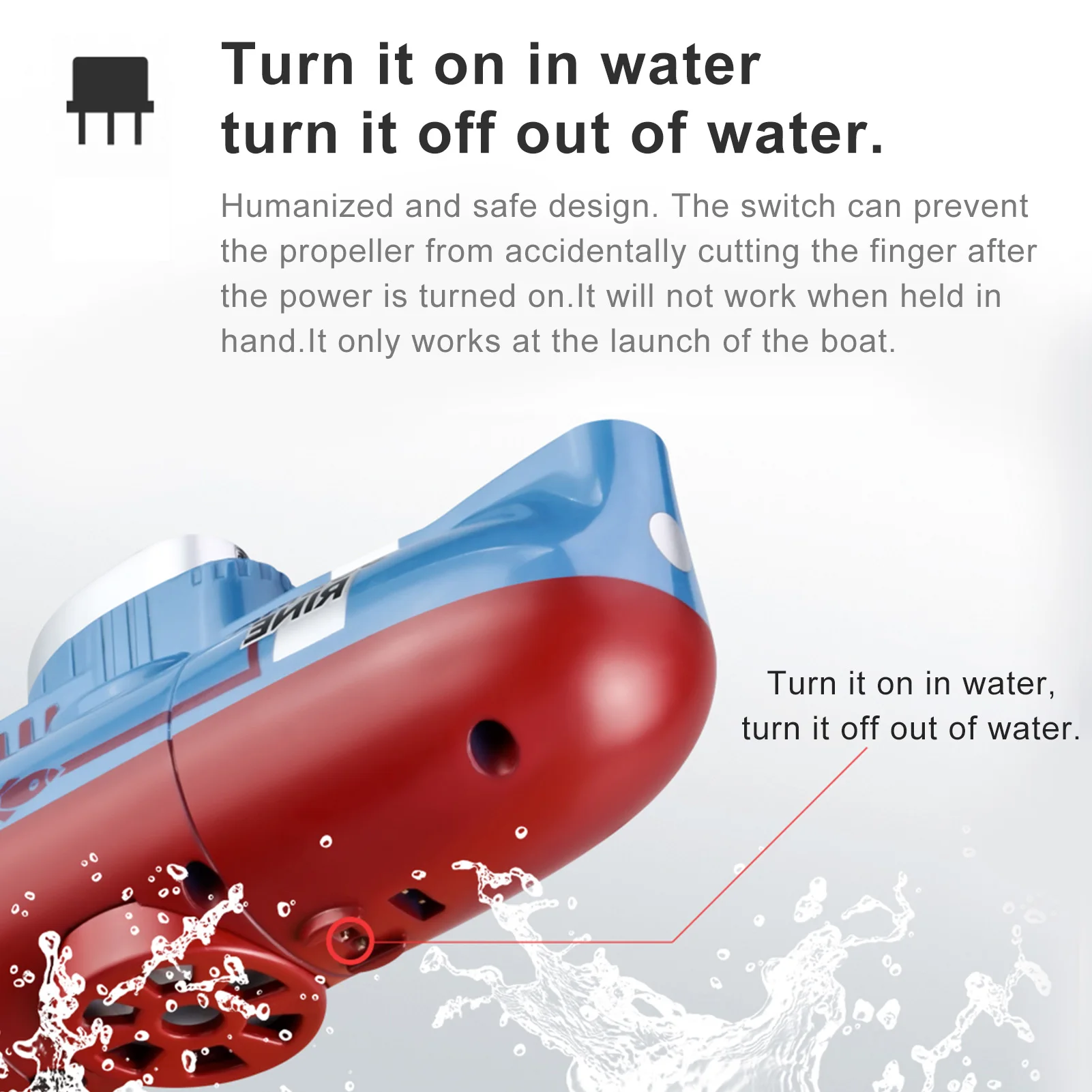 Mini Rc Boat Submarine 0.1M/s Speed Remote Control Boat Waterproof Diving Toy Simulation Model Gift for Kids Boys Girls Child 4